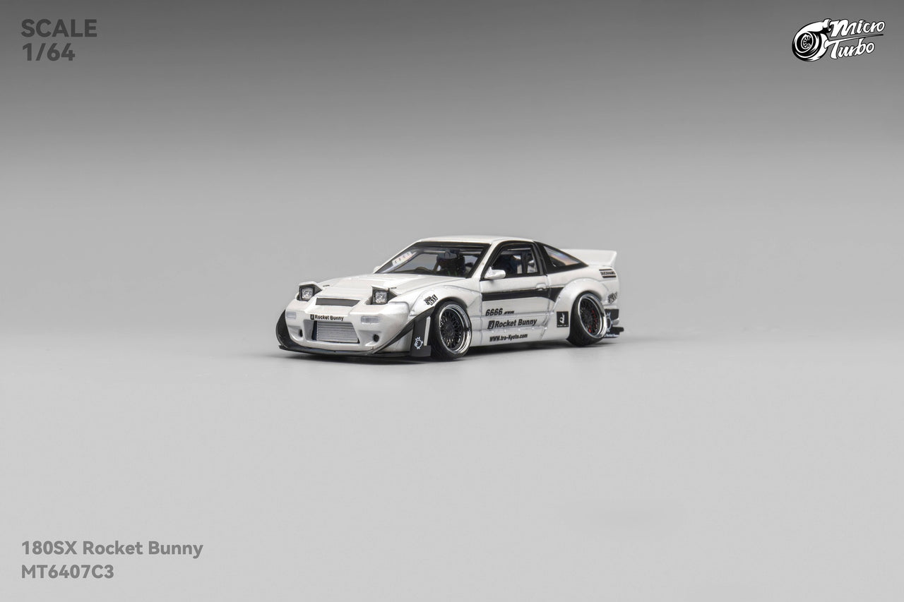 PRE-ORDER Micro Turbo 1:64 Custom Rocket Bunny Nissan 180SX - White