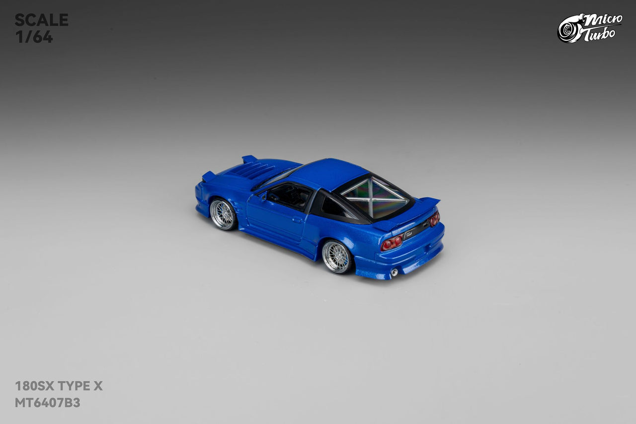PRE-ORDER Micro Turbo 1:64 Custom Rocket Bunny Nissan 180SX Type X- Metallic Blue