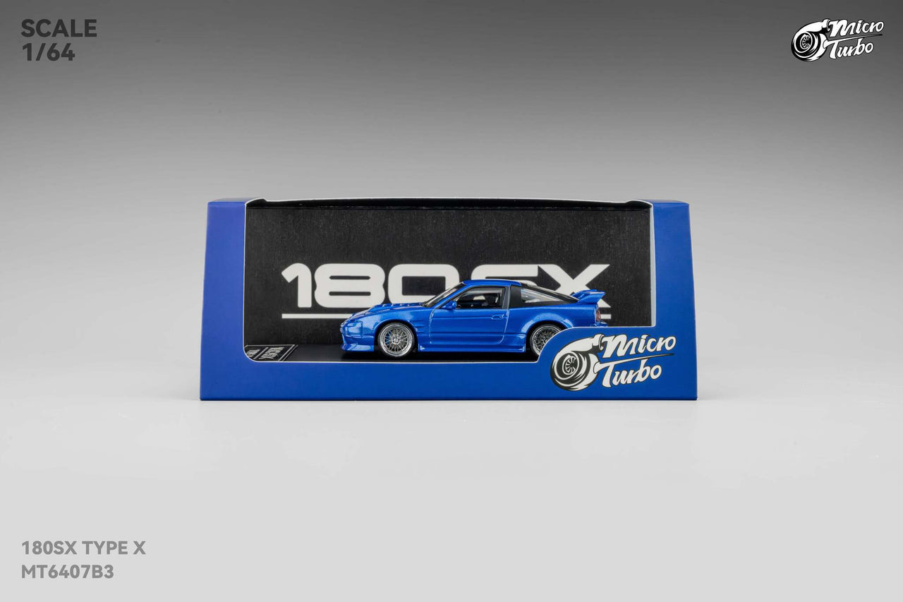 PRE-ORDER Micro Turbo 1:64 Custom Rocket Bunny Nissan 180SX Type X- Metallic Blue