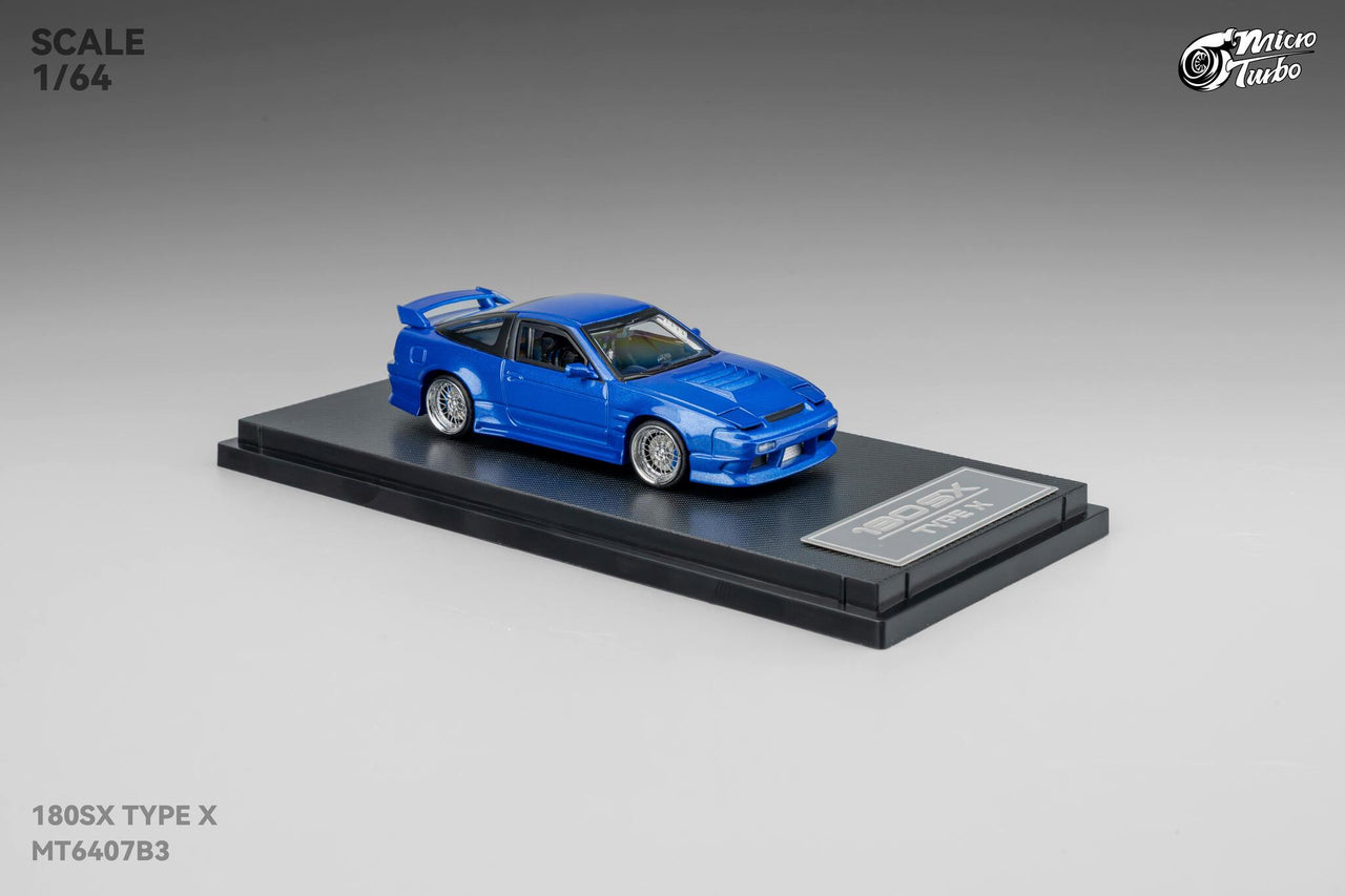 PRE-ORDER Micro Turbo 1:64 Custom Rocket Bunny Nissan 180SX Type X- Metallic Blue