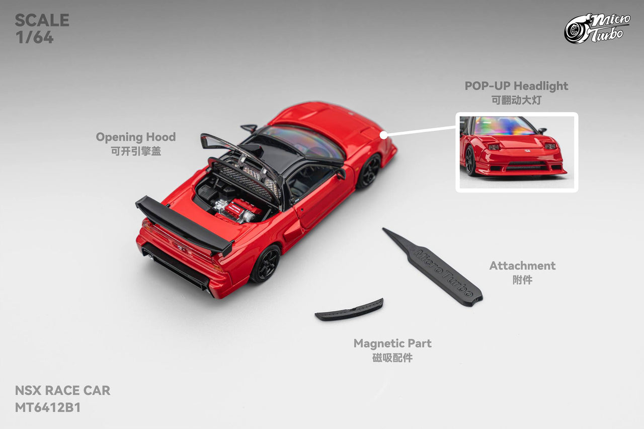 PRE-ORDER Micro Turbo 1:64 NSX Race Car Classic Red
