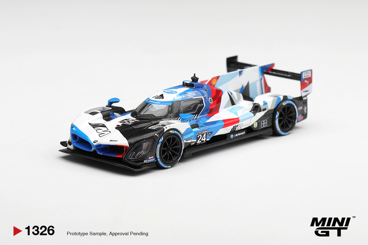 PRE-ORDER Mini GT 1:64 BMW M Hybrid V8 GTP #24 BMW M Team RLL 2024 IMSA Daytona 24 Hrs MGT01326-L