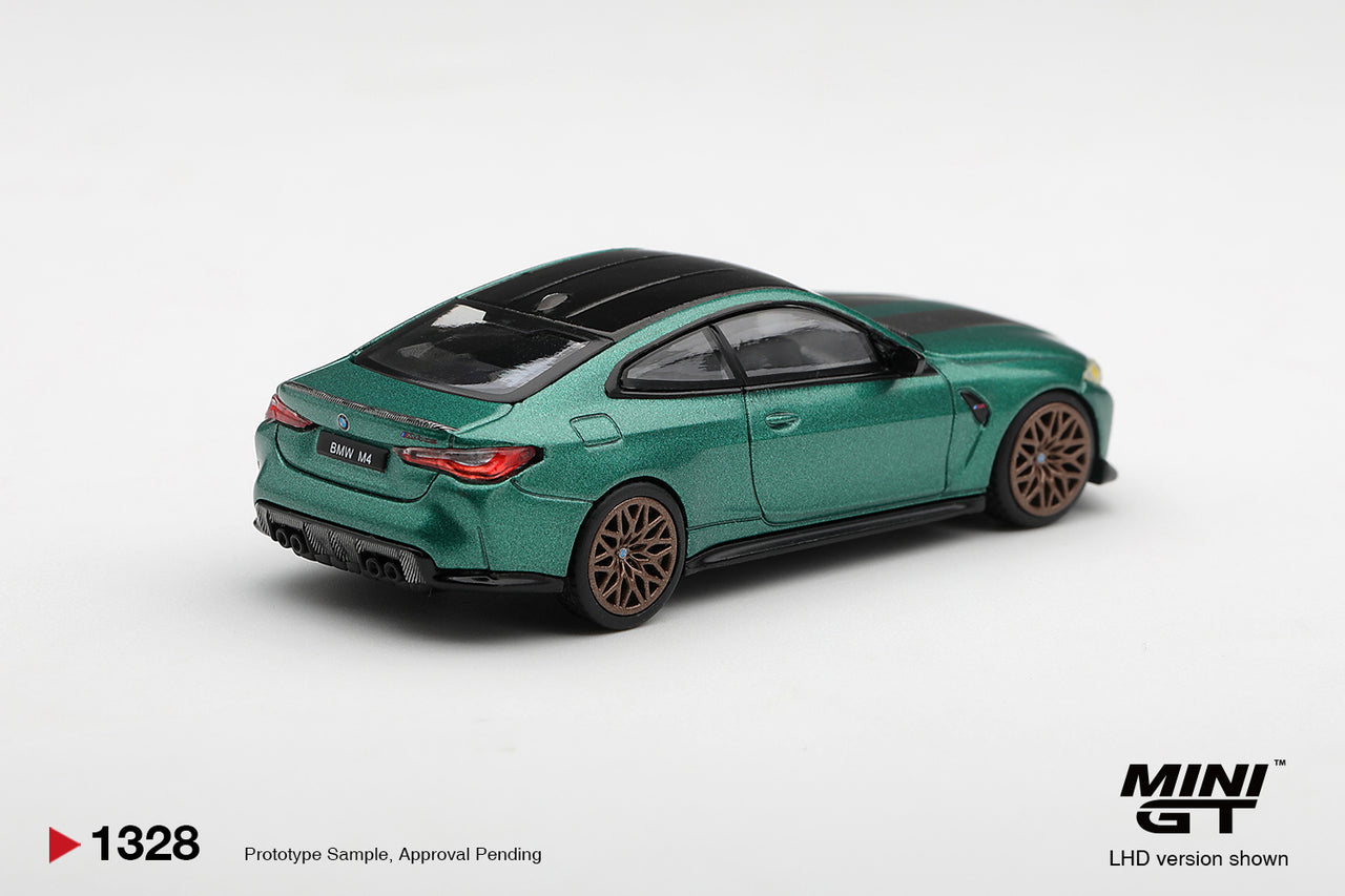 PRE-ORDER Mini GT 1:64 BMW M4 CS Frozen Isle of Man Green Metallic MGT01328-R