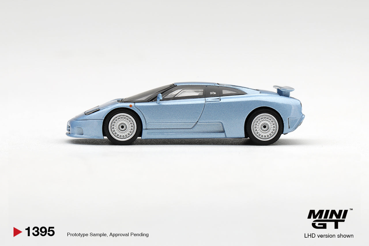 PRE-ORDER Mini GT 1:64 Bugatti EB110 GT Azzuro Metallizato Mondial De L'Automobile MGT01395-L