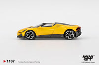 Thumbnail for PRE-ORDER Mini GT 1:64 Bugatti W16 Mistral Yellow MGT01137-L