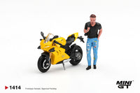 Thumbnail for PRE-ORDER Mini GT 1:64 Ducati Panigale V4 S Giallo w/ figure MGT01414-L