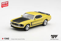 Thumbnail for PRE-ORDER Mini GT 1:64 Ford Mustang Boss 302 1969 Bright Yellow MGT01342-L
