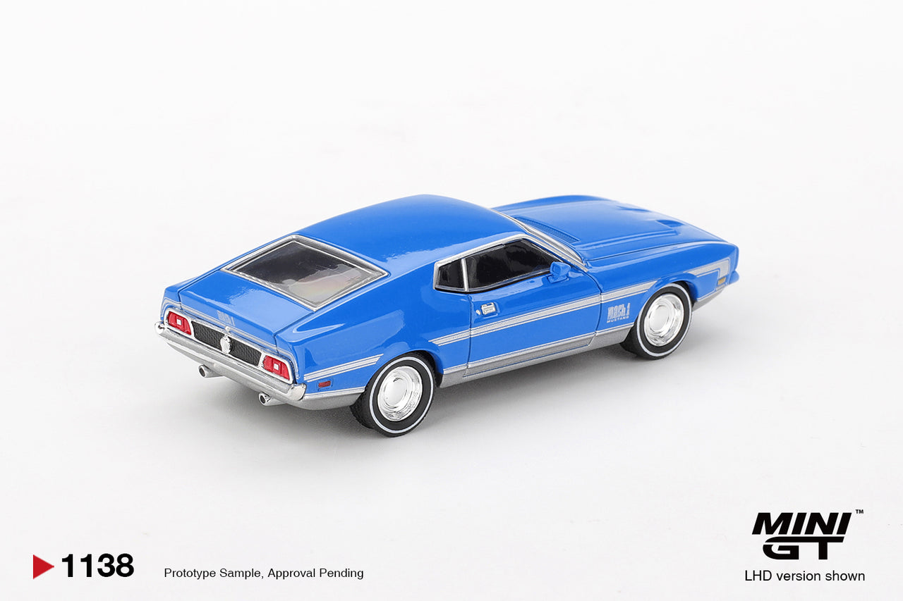 PRE-ORDER Mini GT 1:64 Ford Mustang Mach 1 Grabber Blue MGT01138-L