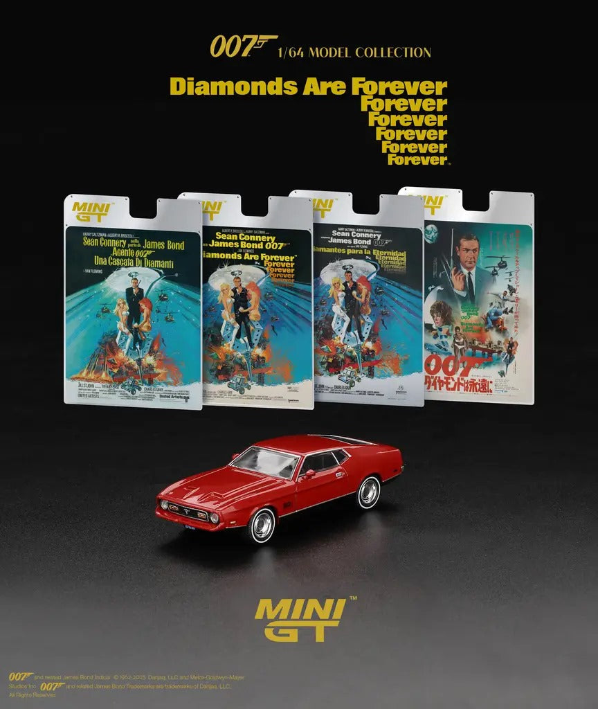 PRE-ORDER Mini GT 1:64 Ford Mustang Mach 1 James Bond 007 ” Diamonds Are Forever