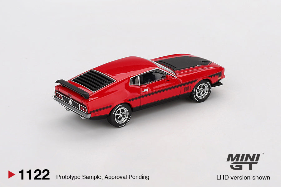 PRE-ORDER Mini GT 1:64 Ford Mustang Mach1 1971 Race Red MGT01122-L