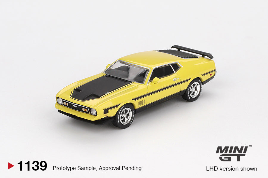 PRE-ORDER Mini GT 1:64 Ford Mustang Mach1 Grabber Yellow MGT01139-L