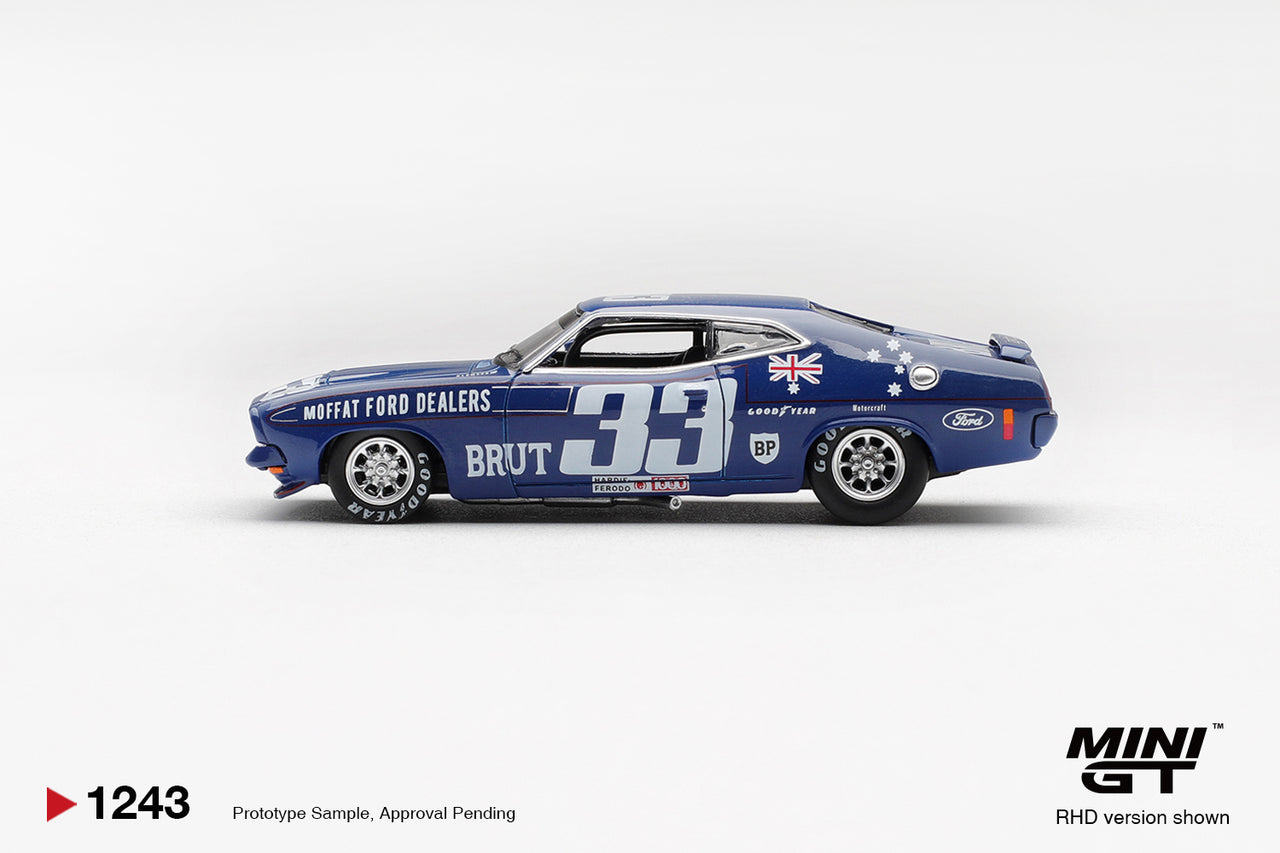 PRE-ORDER Mini GT 1:64 Ford XB Falcon GT - #33, Allan Moffat / Dieter Glemser - 1974 Bathurst 1000 MGT01243-R