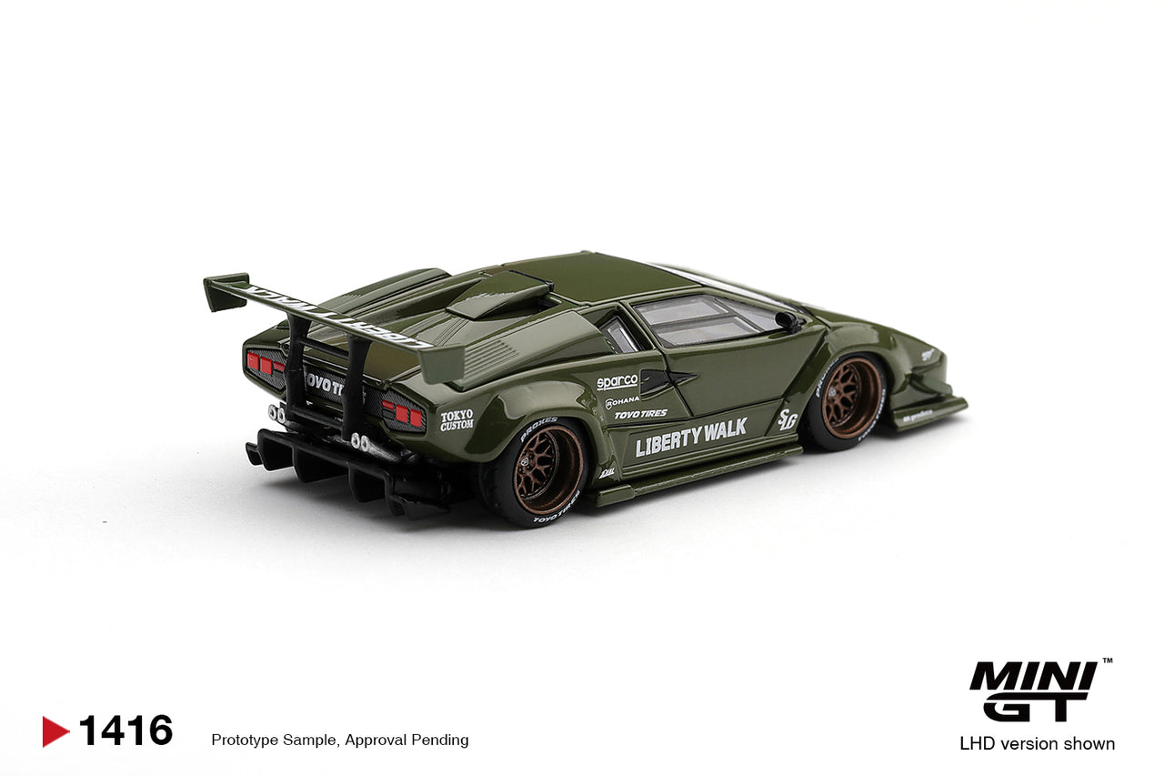 PRE-ORDER Mini GT 1:64 Lamborghini Countach LB-WORKS Army Green MGT01416-R