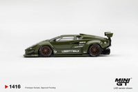 Thumbnail for PRE-ORDER Mini GT 1:64 Lamborghini Countach LB-WORKS Army Green MGT01416-R