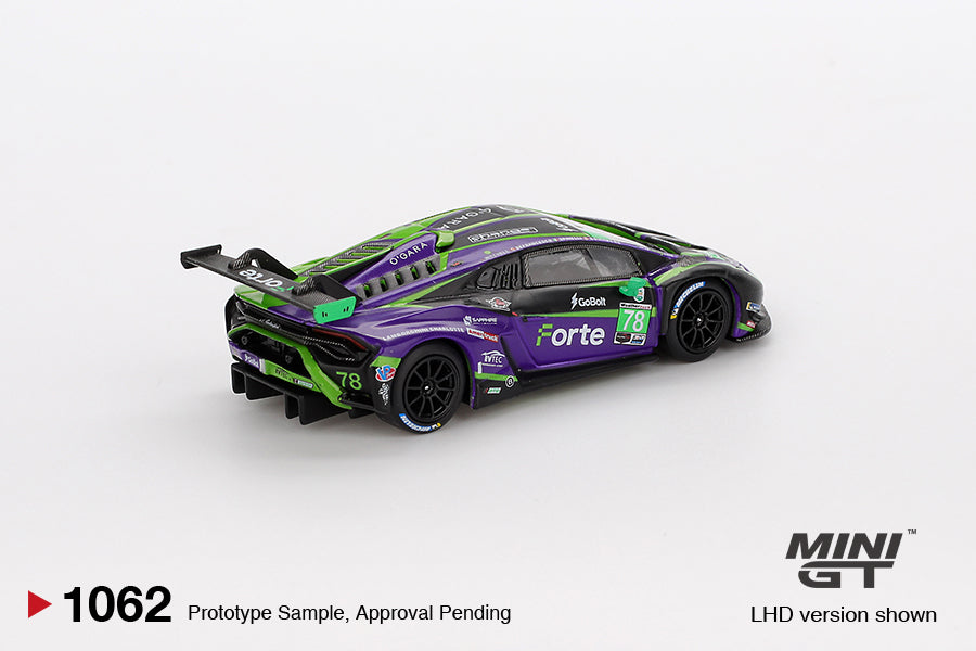 PRE-ORDER Mini GT 1:64 Lamborghini Huracán GT3 EVO2 #78 Forte Racing 2024 IMSA Daytona 24 Hrs MGT01062-L