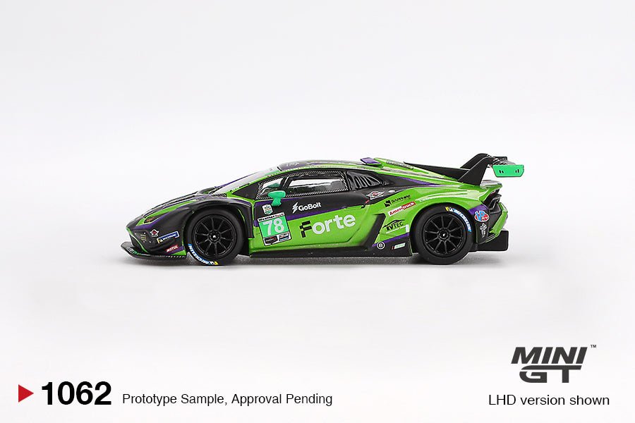 PRE-ORDER Mini GT 1:64 Lamborghini Huracán GT3 EVO2 #78 Forte Racing 2024 IMSA Daytona 24 Hrs MGT01062-L