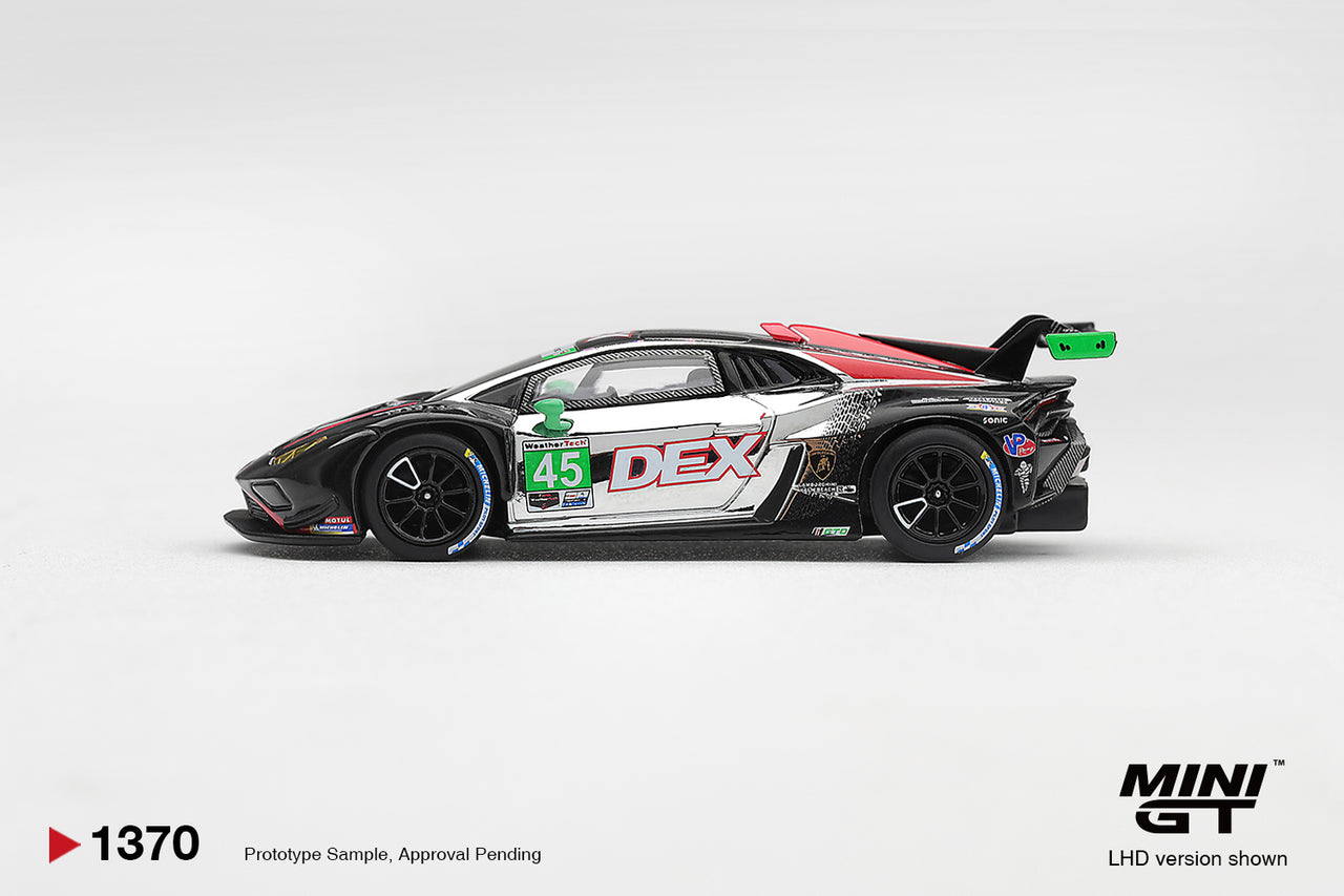 PRE-ORDER Mini GT 1:64 Lamborghini Huracan GT3 EVO2 #45 DEX Wayne Taylor Racing 2025 IMSA Chevrolet Grand Prix Class Winner MGT01370-L
