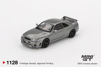 Thumbnail for PRE-ORDER Mini GT 1:64 NISSAN Skyline GT-R Dark Metal Gray NISMO BCNR33 CRS Version MGT01128-R