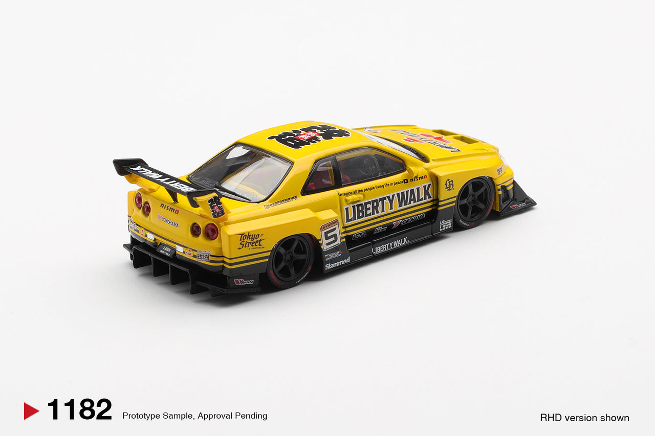PRE-ORDER Mini GT 1:64 Nissan LB-ER34 Super Silhouette SKYLINE Sport Yellow MGT01182-R
