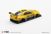 Thumbnail for PRE-ORDER Mini GT 1:64 Nissan LB-ER34 Super Silhouette SKYLINE Sport Yellow MGT01182-R