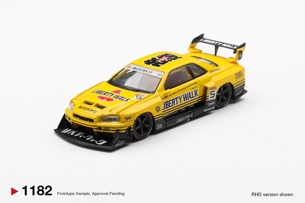 PRE-ORDER Mini GT 1:64 Nissan LB-ER34 Super Silhouette SKYLINE Sport Yellow MGT01182-R