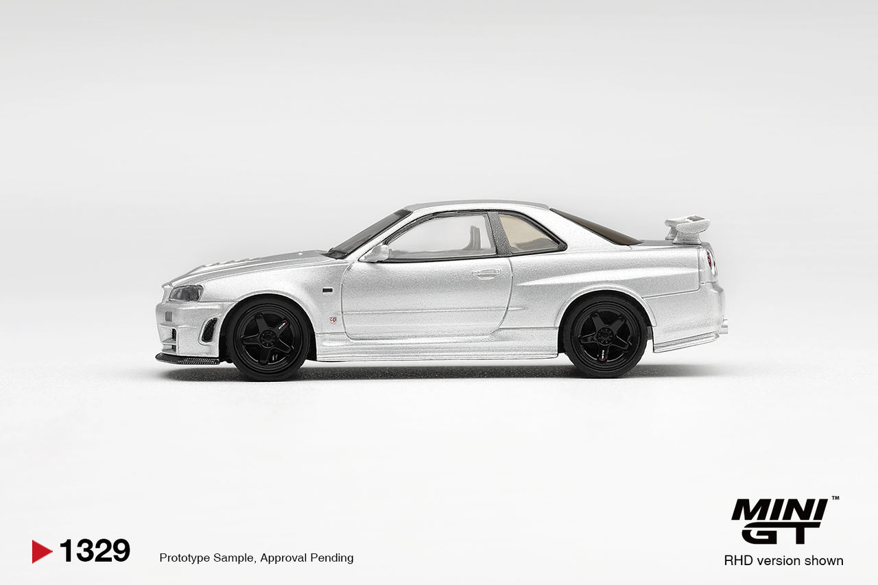 PRE-ORDER Mini GT 1:64 Nissan NISMO R34GT-R Z-tune Z-Tune Silver MGT01329-R