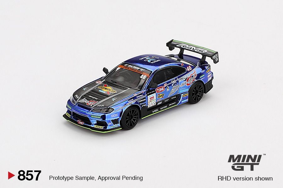 PRE-ORDER Mini GT 1:64 Nissan Silvia S15 D-MAX Racing #46 2023 D1 Grand Prix - Japan Exclusive MGT00855-BL Copy