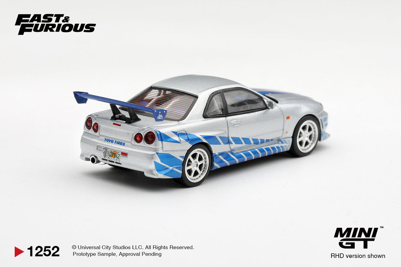 PRE-ORDER Mini GT 1:64 Nissan Skyline GT-R C-West "2 Fast 2 Furious" Brian O'Conner MGT01252-BL