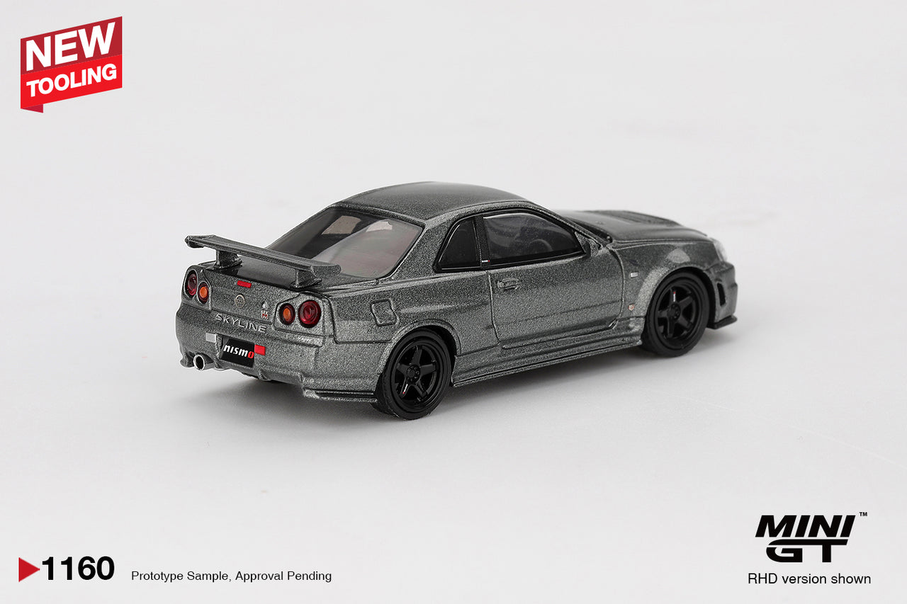 PRE-ORDER Mini GT 1:64 Nissan Skyline GT-R Dark Metal Gray NISMO BNR34 CRS Version MGT01160-R