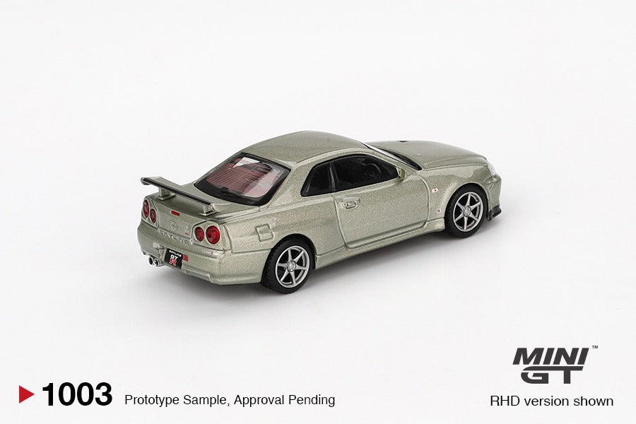 PRE-ORDER Mini GT 1:64 Nissan Skyline GT-R R34 V-Spec II Nür Millenium Jade MGT1003-R