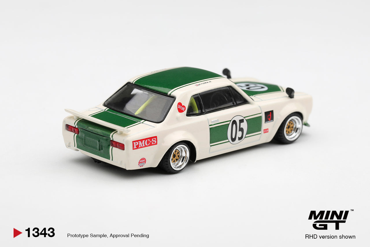 PRE-ORDER Mini GT 1:64 Nissan Skyline LB-WORKS "HAKOSUKA" White / Green MGT01343-R
