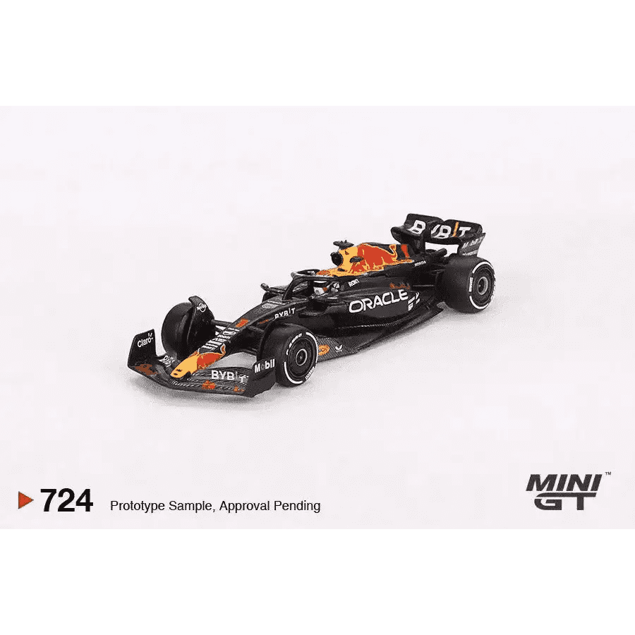 PRE-ORDER Mini GT 1:64 Oracle Red Bull Racing RB19 #1 Max Verstappen 2023 F1 2023 Bahrain GP Winner MGT00724-L