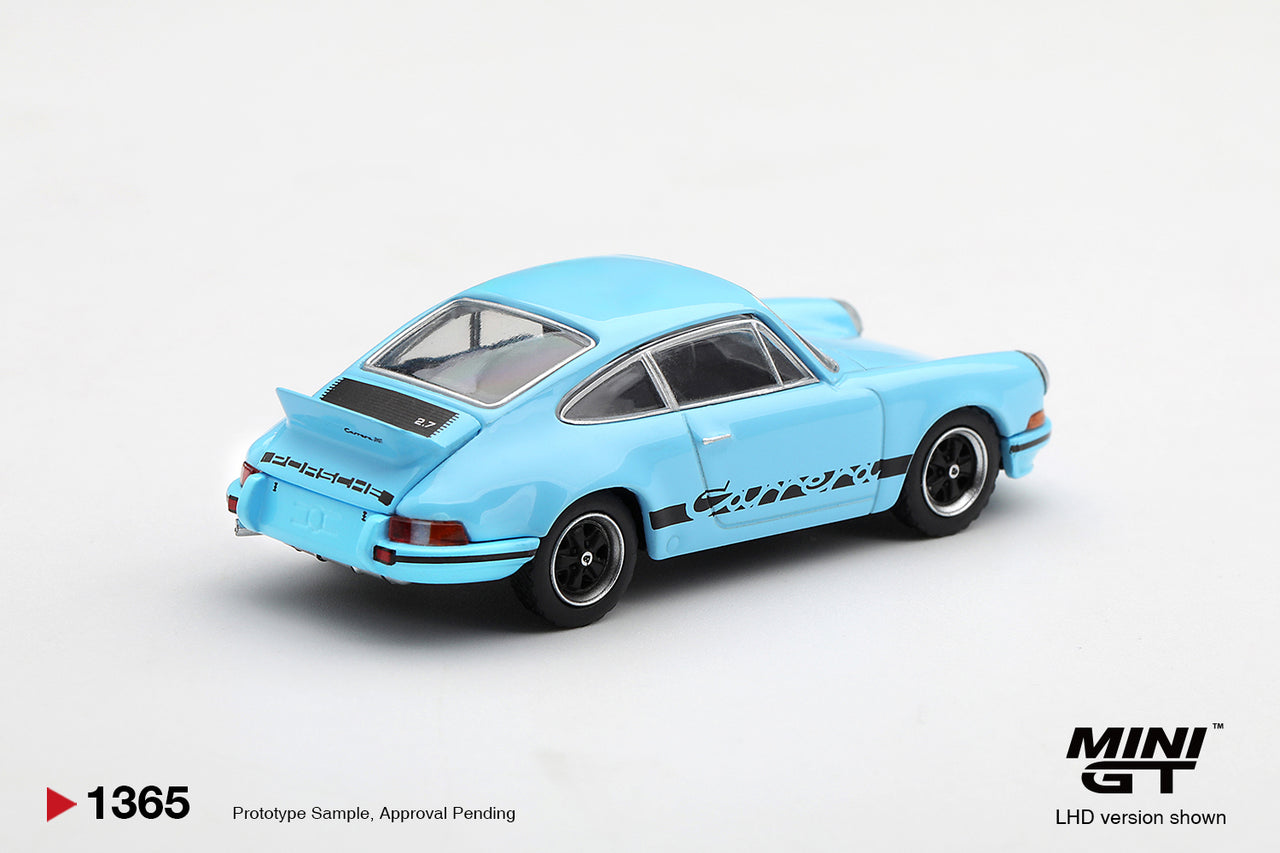PRE-ORDER Mini GT 1:64 Porsche 911 Carrera RS 2.7 Gulf Blue with Black Livery MGT01365-R