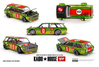 Thumbnail for PRE-ORDER Mini GT x Kaido House 1:64 Datsun 510 Wagon KAIDO 510 FLO YELLOW KHMG164