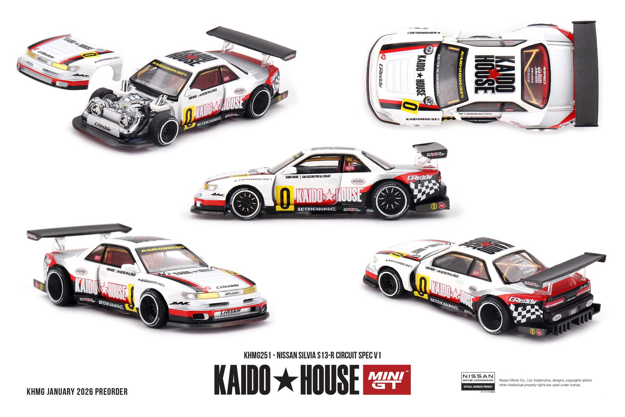 PRE-ORDER Mini GT x Kaido House 1:64 Nissan Silvia S13-R Circuit Spec V1 KHMG251