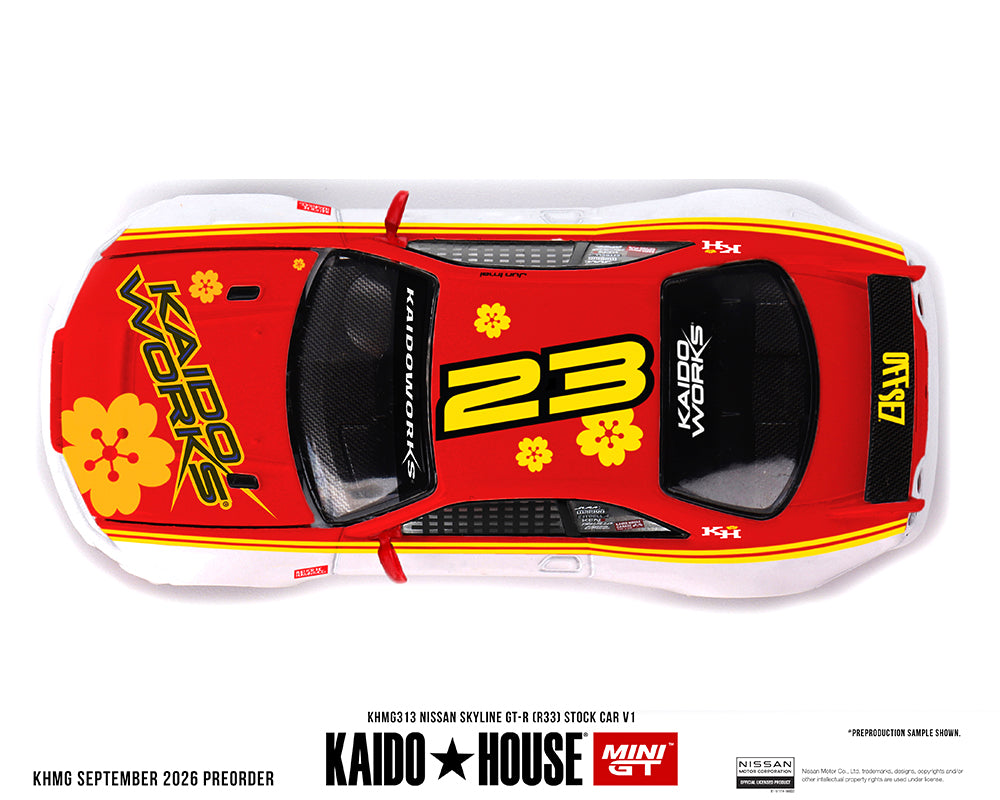 PRE-ORDER Mini GT x Kaido House 1:64 Nissan Skyline GT-R R33 Kaido Stock Car V1 KHMG313