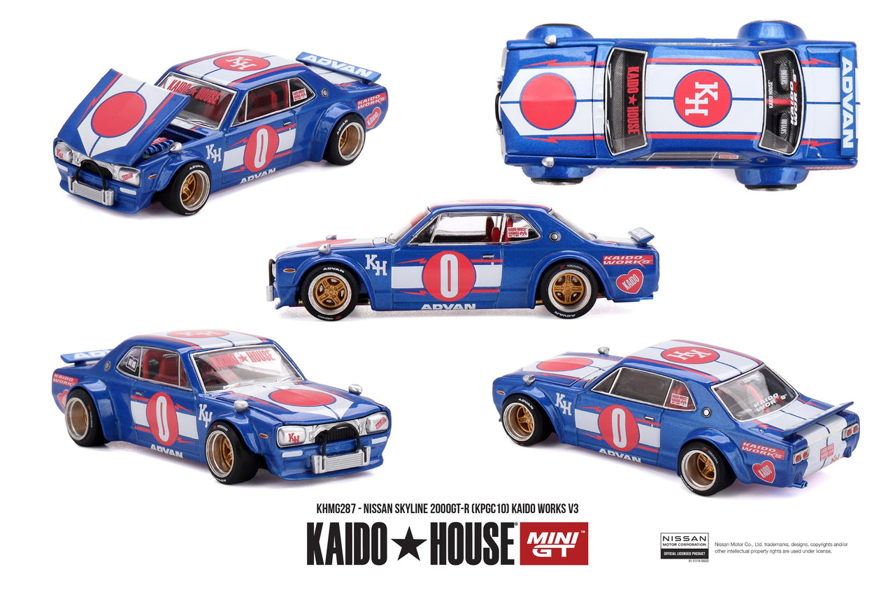 PRE-ORDER Mini GT x Kaido House 1:64 Nissan Skyline 2000GT-R KPGC10 Kaido Works V3 KHMG287