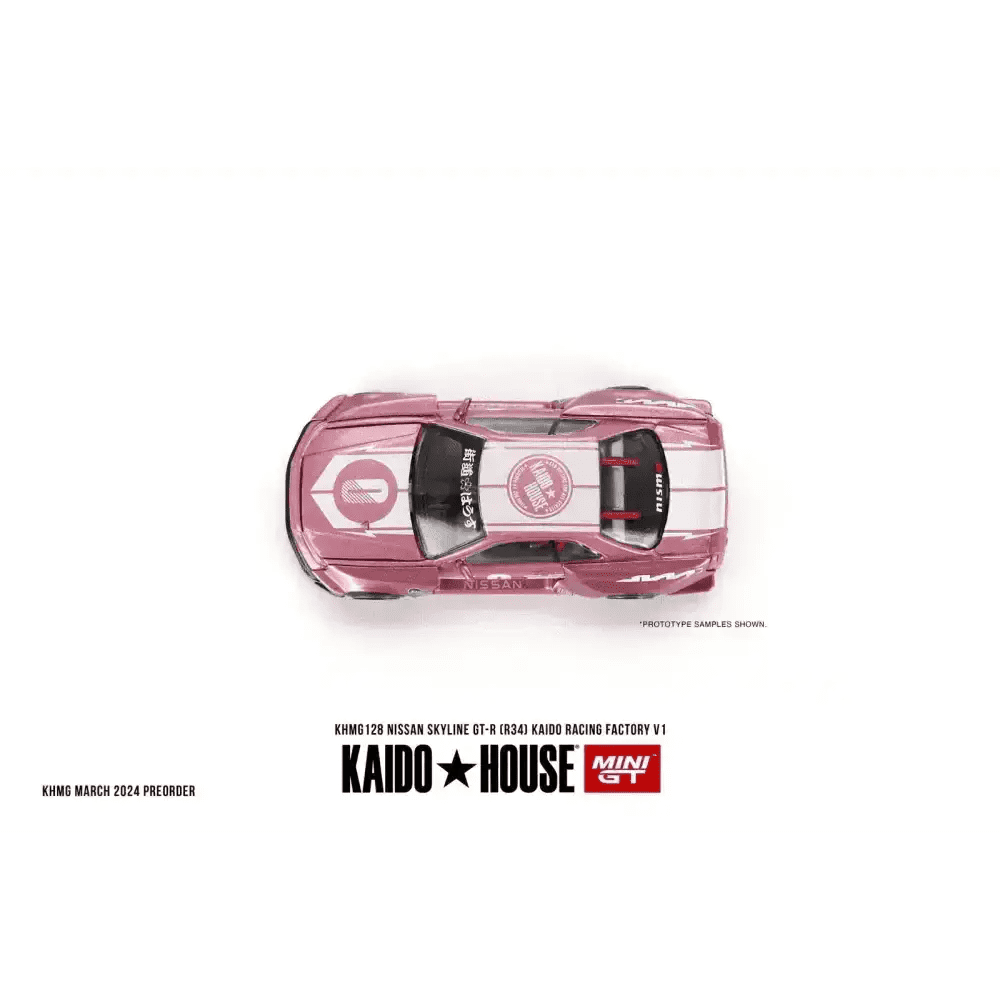 PRE-ORDER Mini GT x Kaido House 1:64 Nissan Skyline GT-R R34 KAIDO RACING FACTORY V1 KHMG128