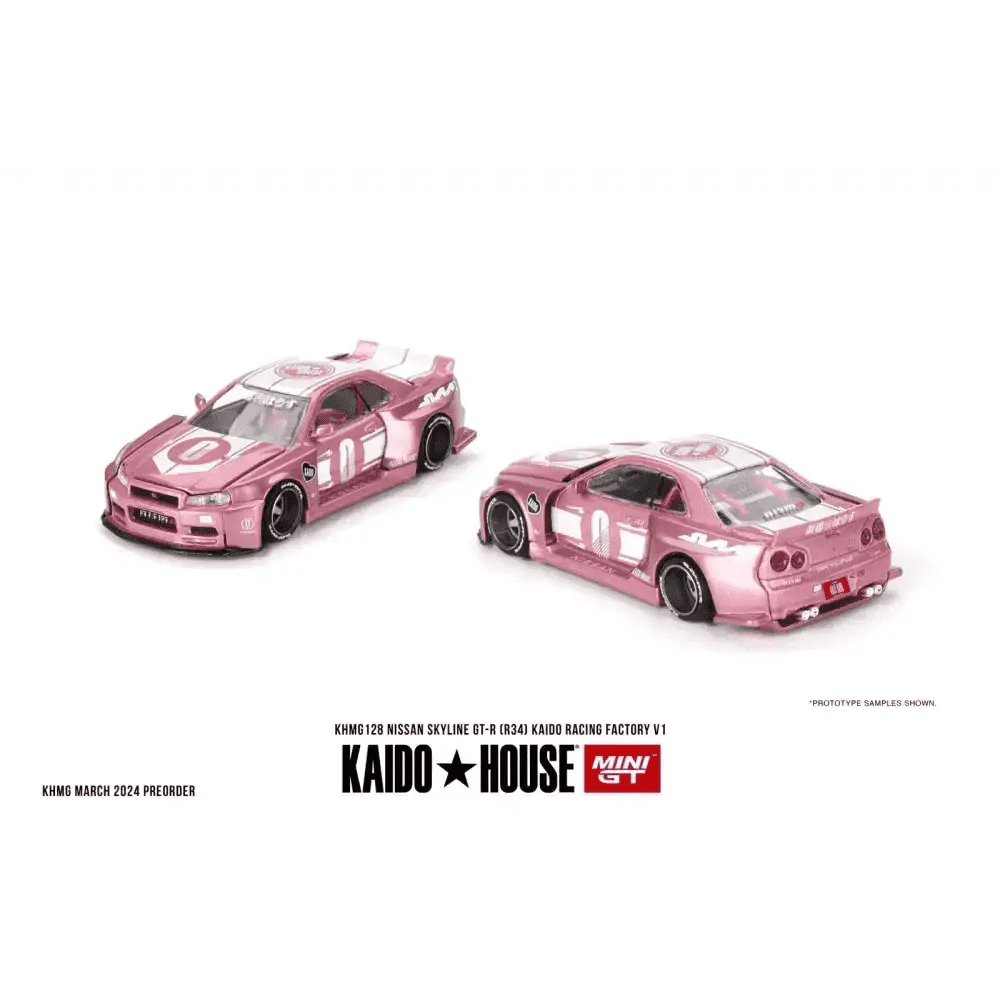 PRE-ORDER Mini GT x Kaido House 1:64 Nissan Skyline GT-R R34 KAIDO RACING FACTORY V1 KHMG128