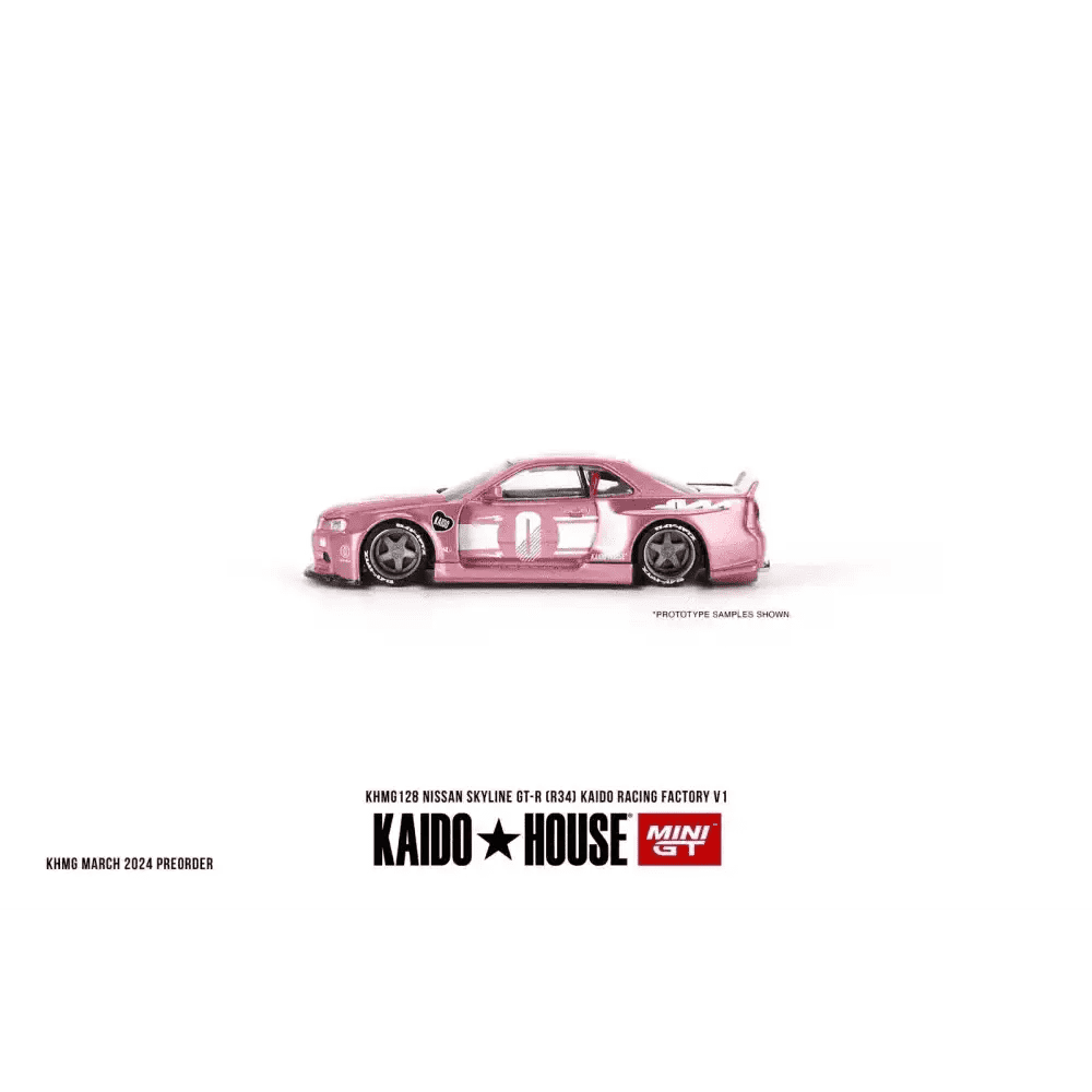 PRE-ORDER Mini GT x Kaido House 1:64 Nissan Skyline GT-R R34 KAIDO RACING FACTORY V1 KHMG128