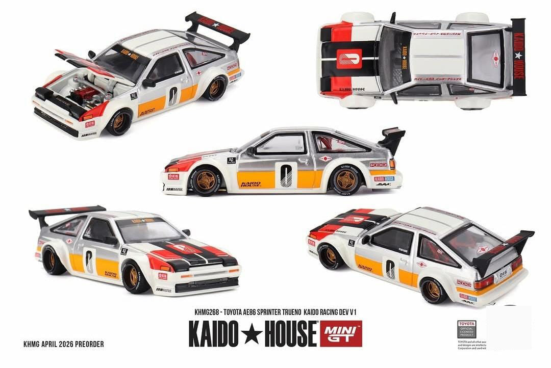 PRE-ORDER Mini GT x Kaido House 1:64 Toyota AE86 Sprinter Trueno Kaido Racing Dev 1 KHMG268
