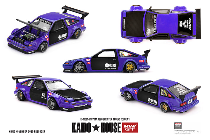 PRE-ORDER Mini GT x Kaido House 1:64 Toyota AE86 Sprinter Trueno TOUGE V1 KHMG254