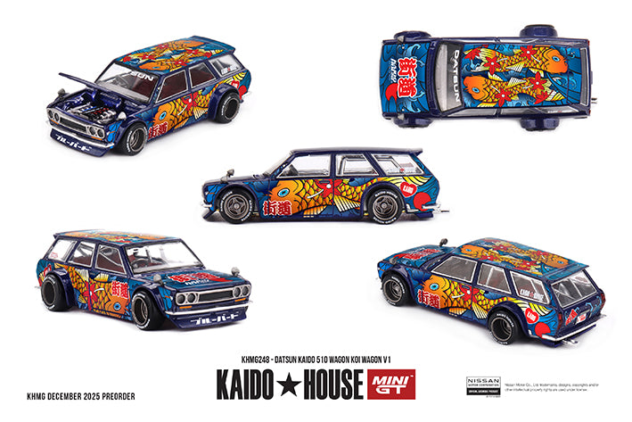 PRE-ORDER Mini GT x Kaido house 1:64 Datsun KAIDO 510 WAGON KOI WAGON V1 KHMG248