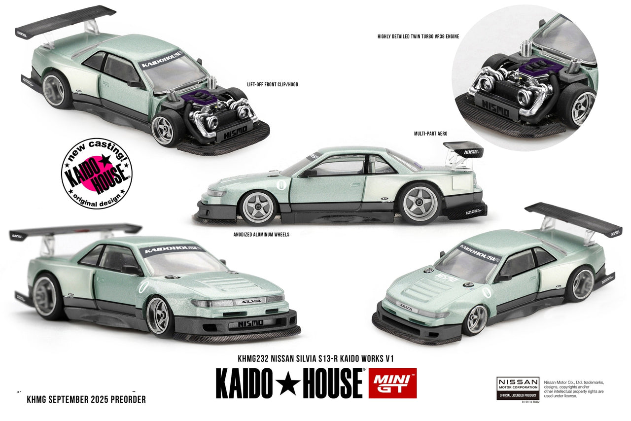 Mini GT x Kaido house 1:64 Nissan Silvia S13-R KAIDO WORKS V1 KHMG232