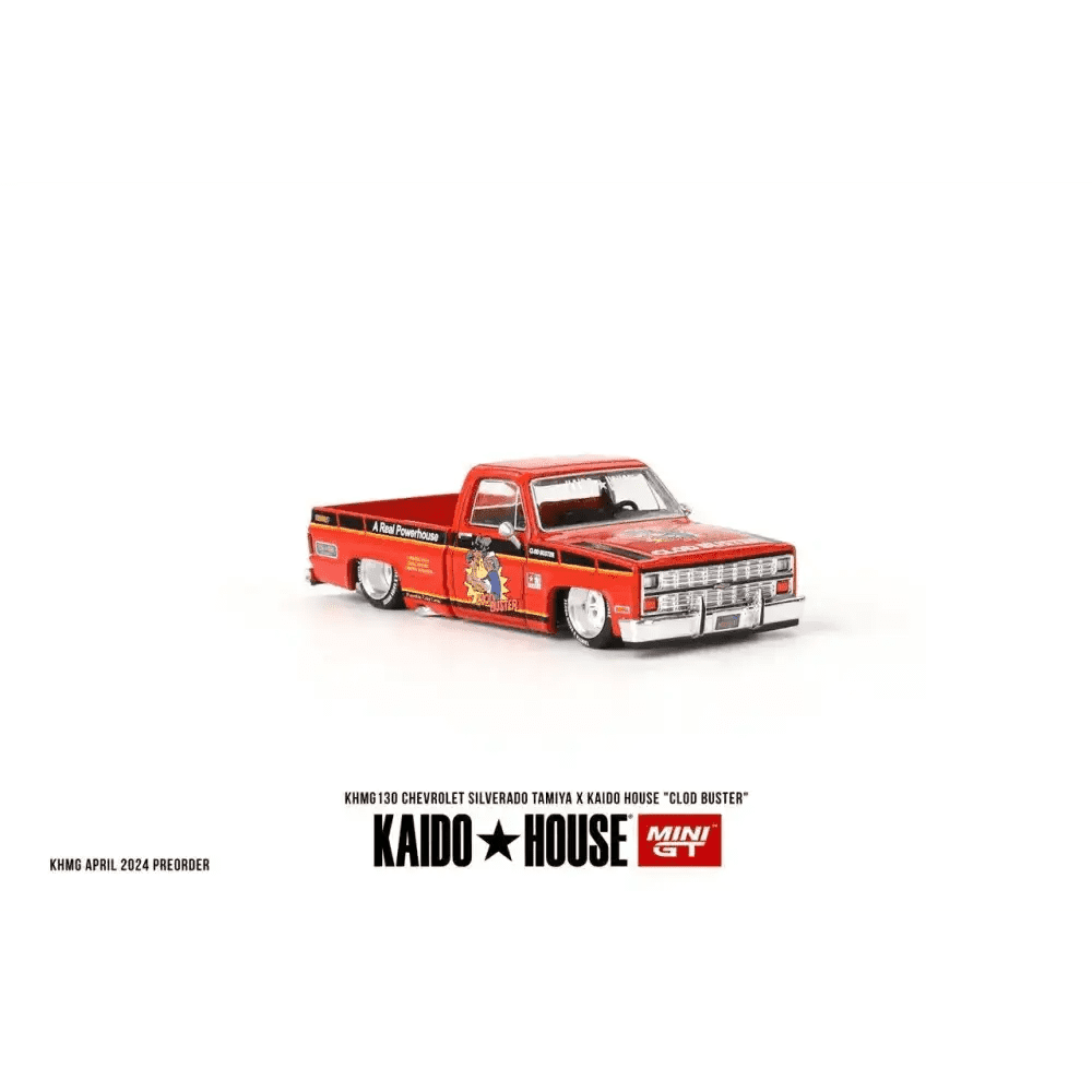 PRE-ORDER Mini GT x KaidoHouse 1:64 1983 Chevy Silverado TAMIYA X KAIDO HOUSE “Clod Buster” KHMG130