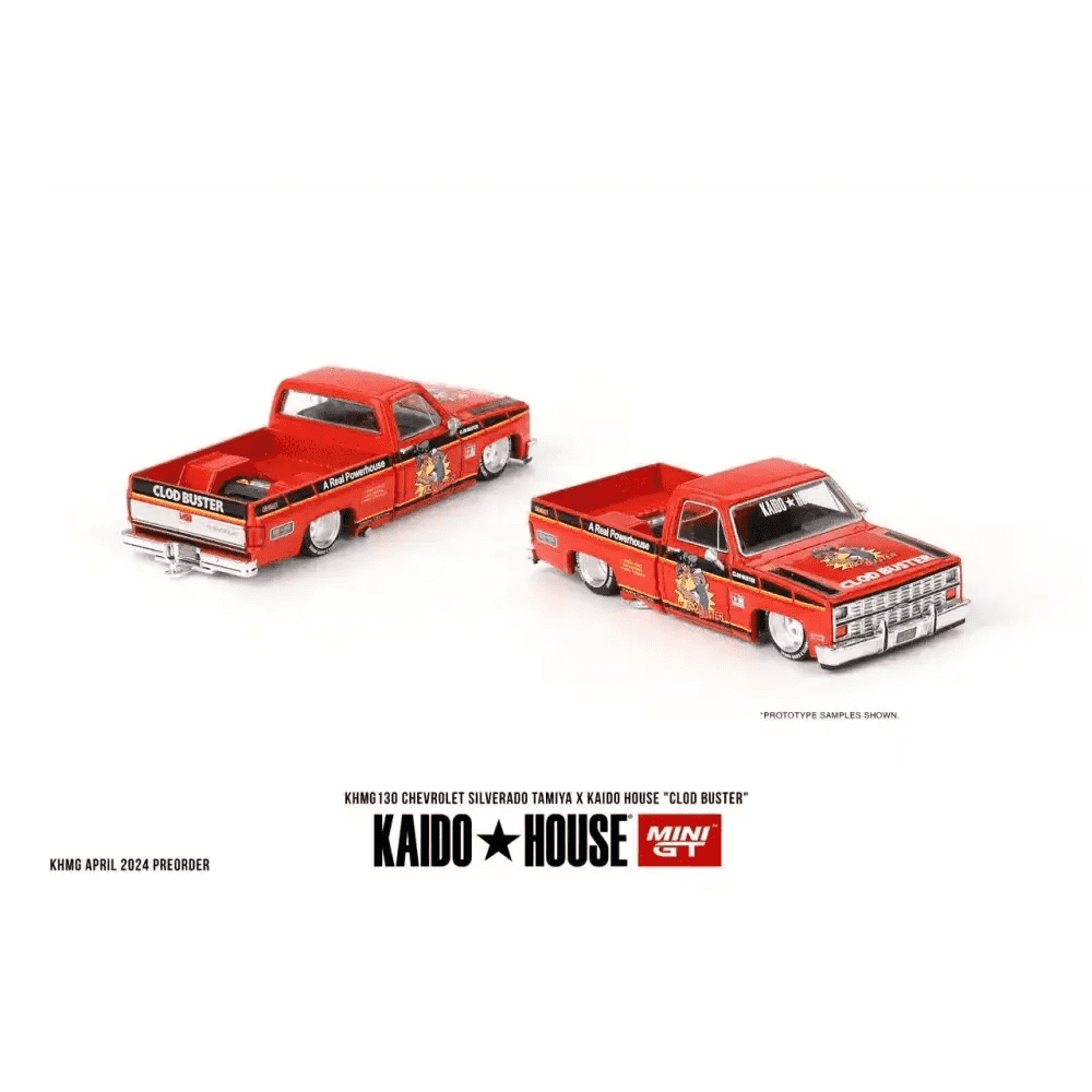 PRE-ORDER Mini GT x KaidoHouse 1:64 1983 Chevy Silverado TAMIYA X KAIDO HOUSE “Clod Buster” KHMG130