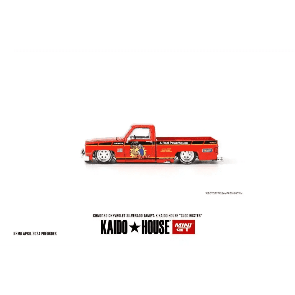 PRE-ORDER Mini GT x KaidoHouse 1:64 1983 Chevy Silverado TAMIYA X KAIDO HOUSE “Clod Buster” KHMG130