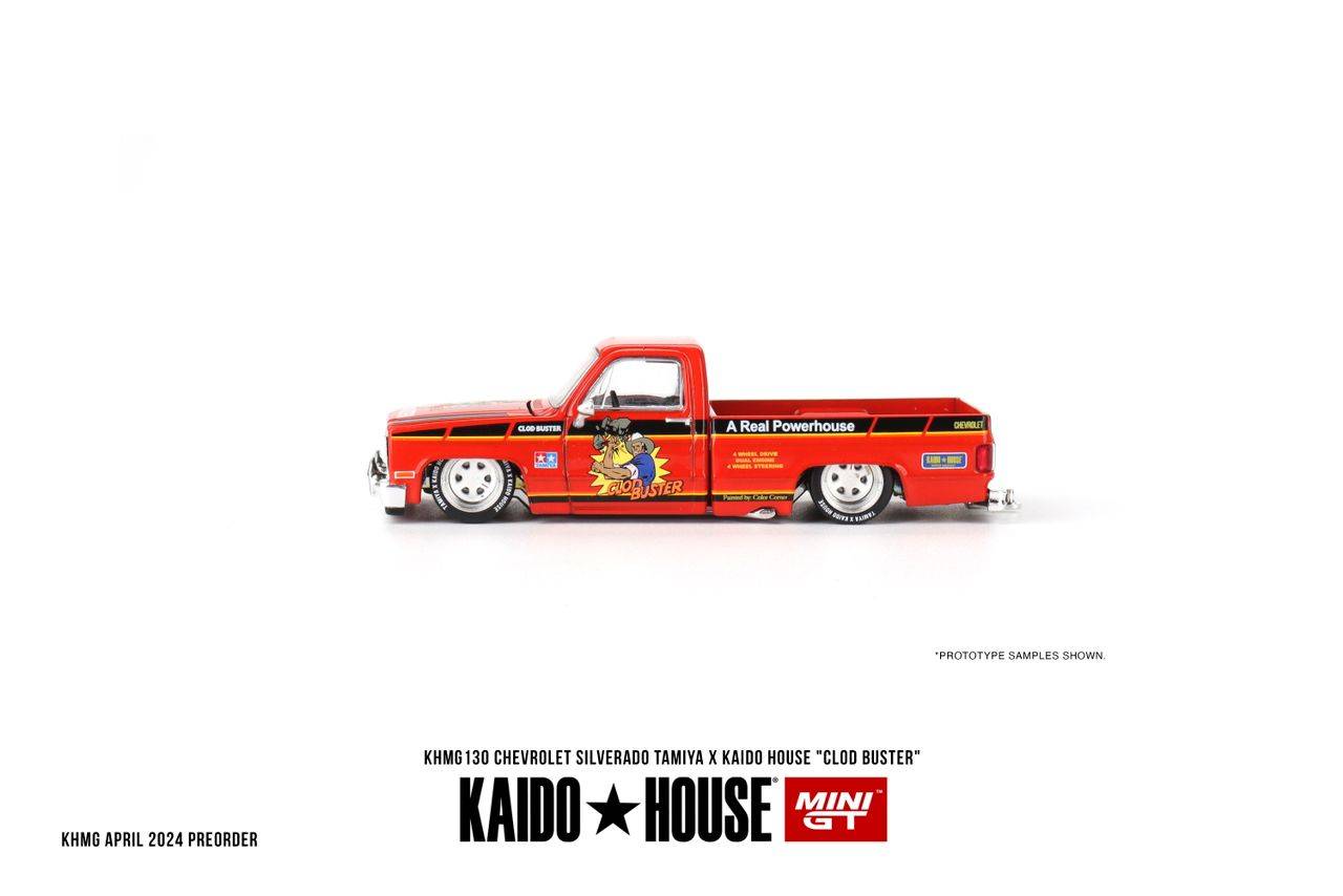 PRE-ORDER Mini GT x KaidoHouse 1:64 1983 Chevy Silverado TAMIYA X KAIDO HOUSE “Clod Buster” KHMG130