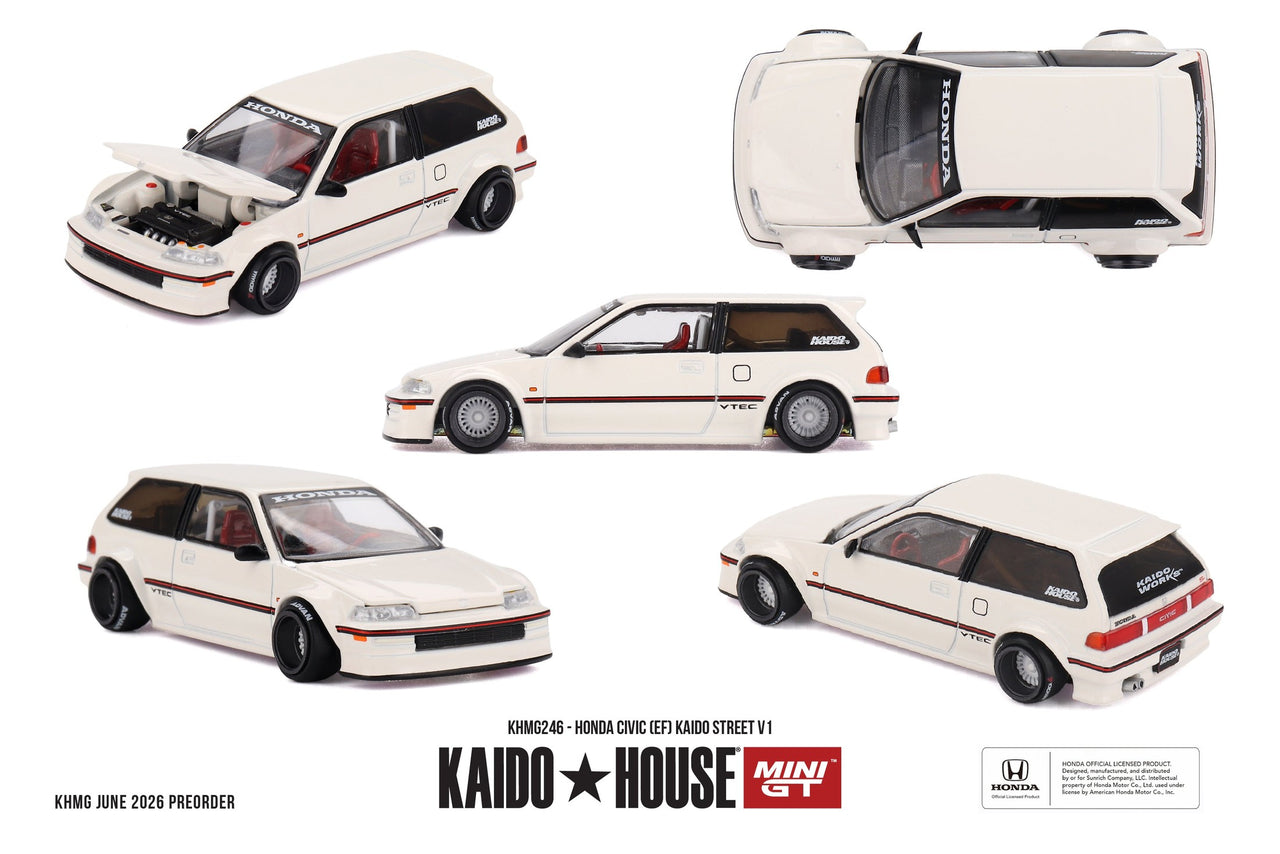 PRE-ORDER Mini GTx Kaido House 1:64 Honda Civic EF Kaido Street V1 KHMG246