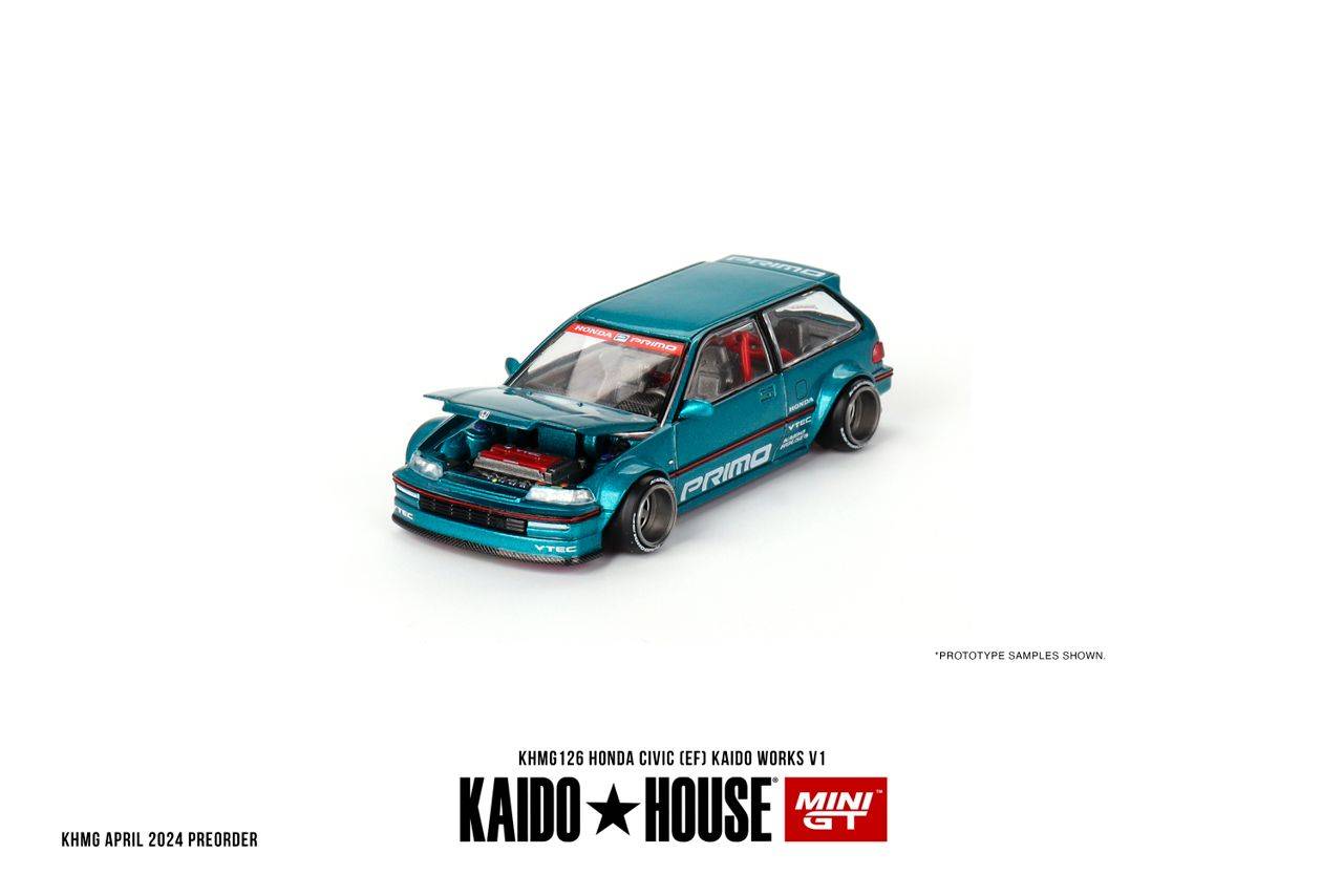 PRE-ORDER Mini GTx Kaido House 1:64 Honda Civic EF Kaido Works V1 KHMG126